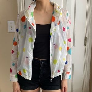 Polka Dot Lightweight Windbreaker